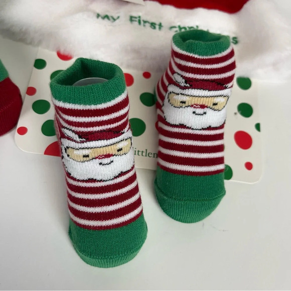 Little Me Baby My 1st Christmas Hat & Socks Set Size 12-24M 12 to 24 Months NWT - Picture 2 of 6